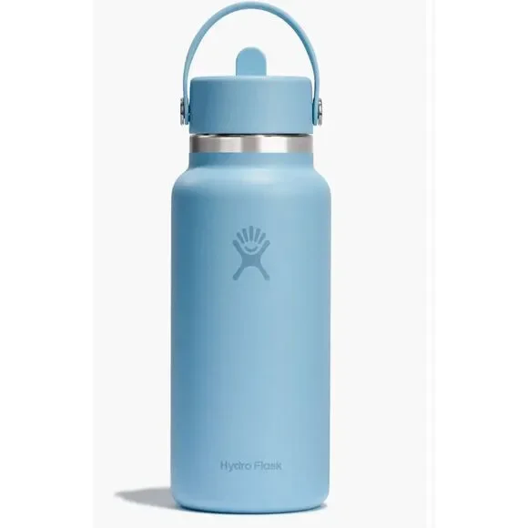 NWT HYDRO FLASK 32-Ounce Wide Mouth Water Bottle in LIMITED EDITION GEYSER BLUE - Picture 3 of 5